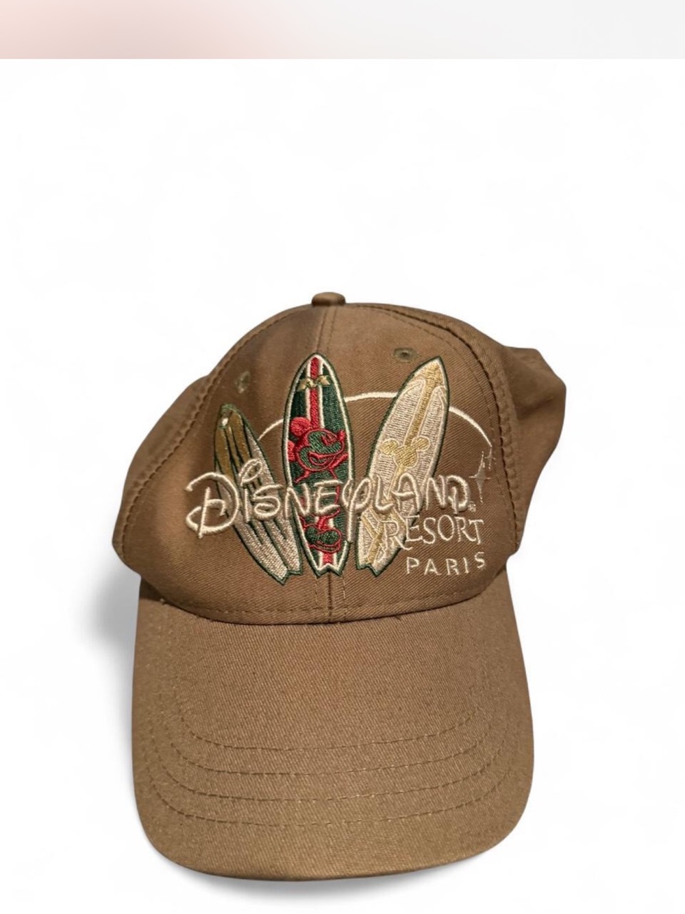 Disney Brown Surfboard Embroidered Baseball Cap
